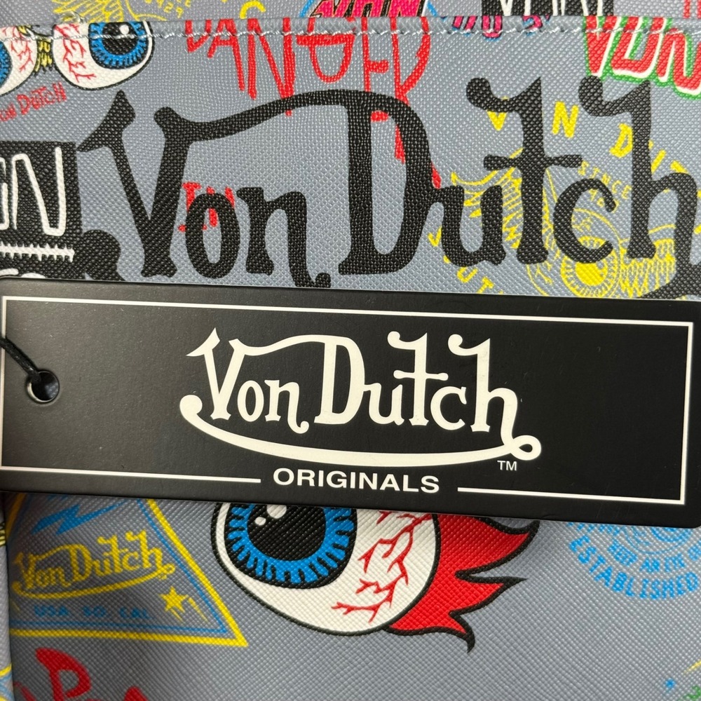 Von Dutch Crossbody Bag Vintage Y2K Graphic Grey OS VDCB-004 New With Tags Rare - Picture 8 of 15